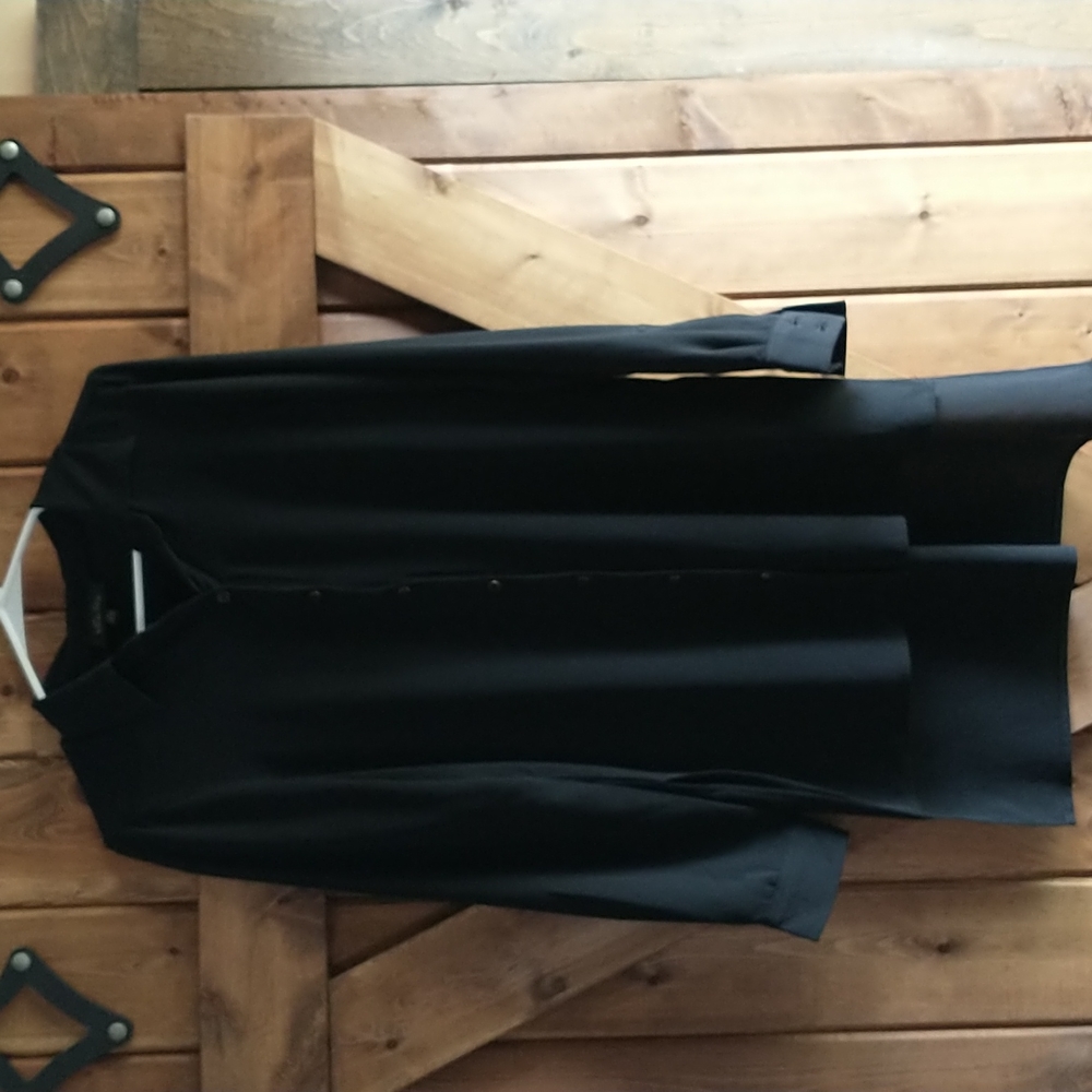 Black Long Button Down Blouse